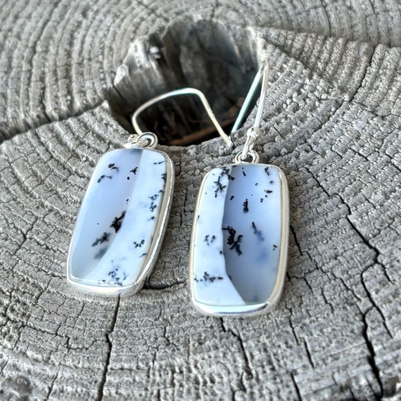 SET! Merlinite Dendritic Opal Necklace & Earrings - Picture 13 of 13